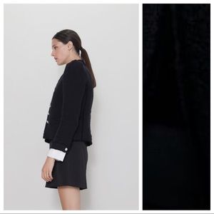 zara tweed poplin jacket